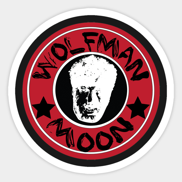 wolfman cafè Sticker by horrorshirt